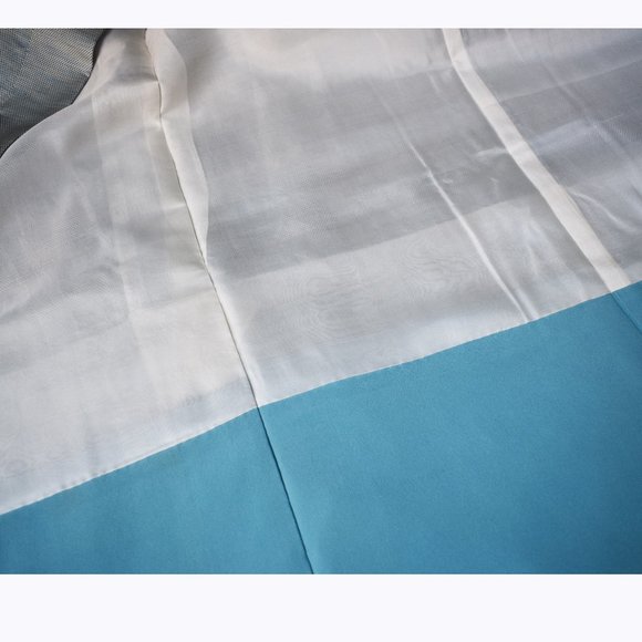 Vintage Blue ORI Woven Unisex Kimono, Long Authentic Japanese Silk Kimono - Picture 6 of 16